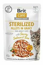 Brit Care Cat Fillets in Gravy Sterilné. Losos a tuniak 85g + Množstevná zľava